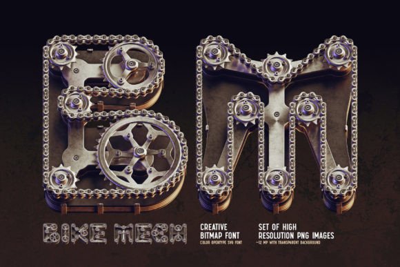 Bike Mech: Bringing Steampunk Typography to Life with 3D Gears and Chains